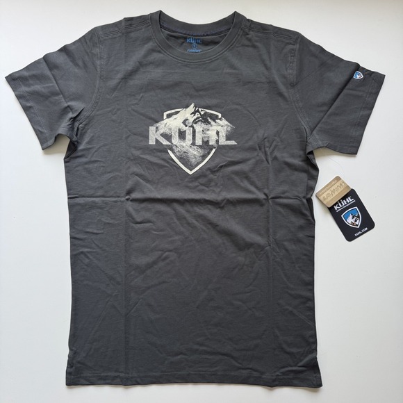 KUHL Born in the Mountains T Mens Small‎ Carbon Gray Organic Cotton Classic Fit - Picture 1 of 11